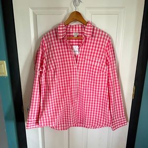J. Crew ladies gingham shirt, new, size XL